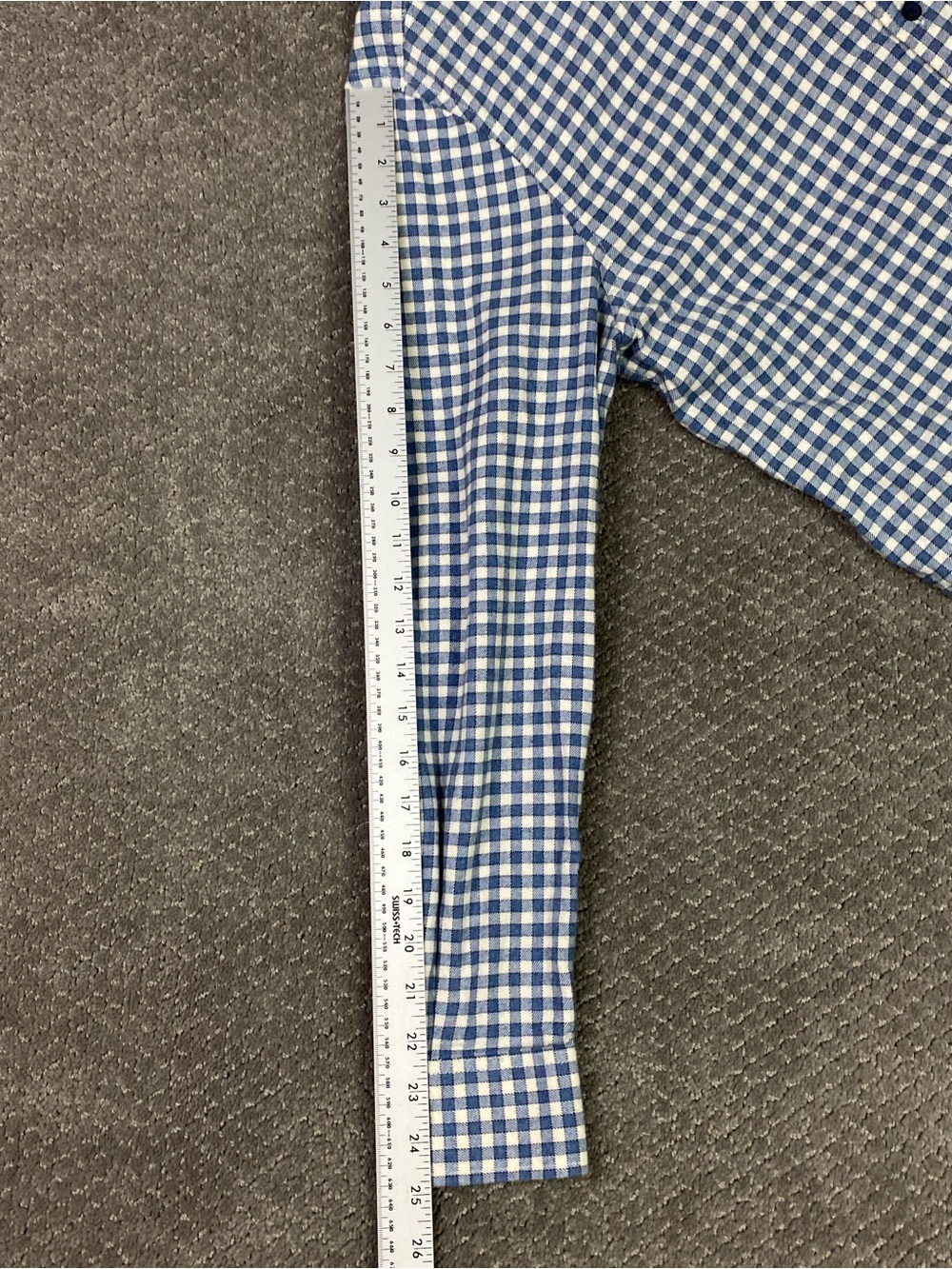 johnnie-O Flannel Shirt Mens Medium Blue White Gingham Check Hyat Hangin' Out - Picture 12 of 13